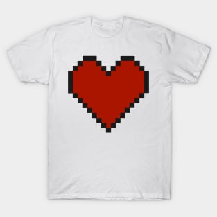 Pixel Art Heart Red T-Shirt